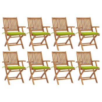 ARDEBO.de - Klappbare Gartenstühle mit Kissen 8 Stk. Massivholz Teak