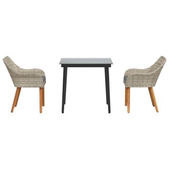Essgruppe 3 pcs Hellgrau und Schwarz 80 cm x 80 cm