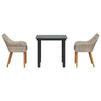Essgruppe 3 pcs Hellgrau und Schwarz Mittel