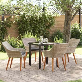ARDEBO.de - Essgruppe 5 pcs Hellgrau und Schwarz Mittel