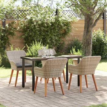 ARDEBO.de - Essgruppe 5 pcs Hellgrau und Schwarz 140 x 70 x 74 cm