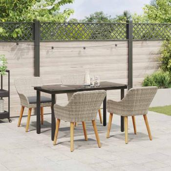 Essgruppe 5 pcs Hellgrau und Schwarz 140 x 70 x 74 cm