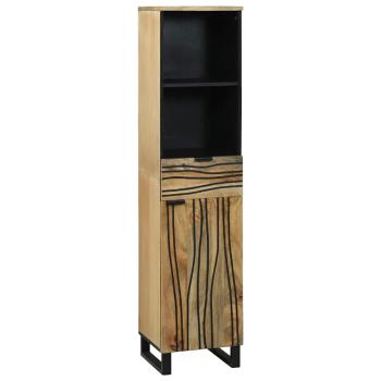 Badezimmermöbel Set 3 pcs Braun Hoch Massives Raues Mango Holz