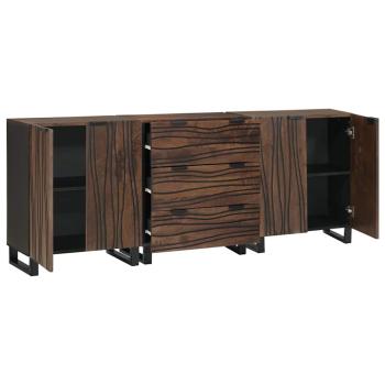 Badezimmermöbel Set mit Schubladen mit Regal mit Speicher mit Tür 3 pcs Braun Groß