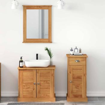 ARDEBO.de - Badezimmermöbel Set mit Schubladen mit Regal Wandmontiert mit Speicher mit Spiegel 3 pcs Braun 37 x 34 x 80 cm
