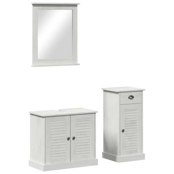 Badezimmermöbel Set mit Schubladen mit Regal Wandmontiert mit Speicher mit Tür mit Spiegel 3 pcs Braun 37 x 34 x 80 cm