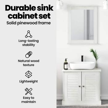 Badezimmermöbel Set mit Schubladen mit Regal Wandmontiert mit Speicher mit Tür mit Spiegel 3 pcs Braun 37 x 34 x 80 cm