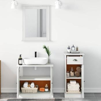 Badezimmermöbel Set mit Schubladen mit Regal Wandmontiert mit Speicher mit Tür mit Spiegel 3 pcs Braun 37 x 34 x 80 cm