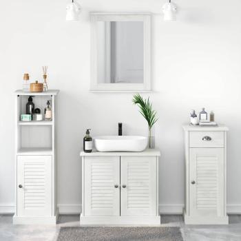 ARDEBO.de - Badezimmermöbel Set 3 pcs Antik Weiß 37 x 34 x 110 cm