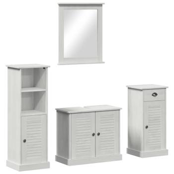 Badezimmermöbel Set 3 pcs Antik Weiß 37 x 34 x 110 cm