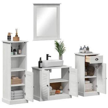 Badezimmermöbel Set 3 pcs Antik Weiß 37 x 34 x 110 cm