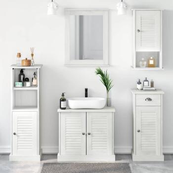 ARDEBO.de - Badezimmermöbel Set 5 pcs Antik Weiß 37 x 34 x 110 cm