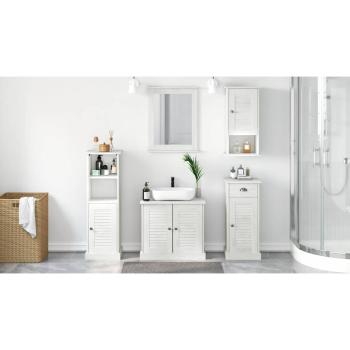 Badezimmermöbel Set 5 pcs Antik Weiß 37 x 34 x 110 cm
