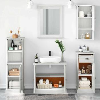 Badezimmermöbel Set 5 pcs Antik Weiß 37 x 34 x 110 cm