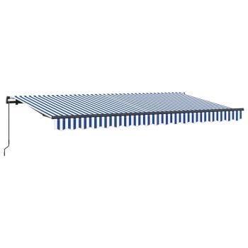 Einziehbare Markise Blau und Weiß 3,5 x 2 m