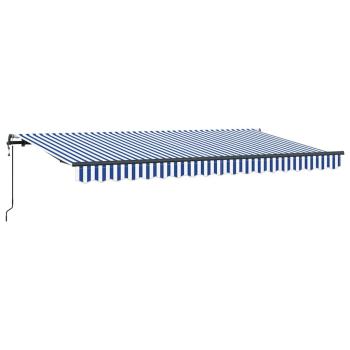 Einziehbare Markise Blau und Weiß und Anthrazit 3,5 x 2 m