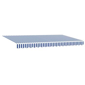 Einziehbare Markise Gestreift Blau und Weiß Weiß 350 x 200 cm