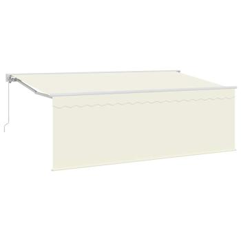 Markise mit Blende Creme 350 x 200 x 120 cm Stoff, Metall