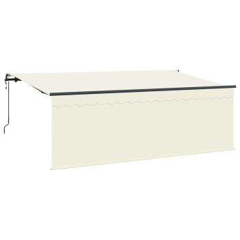 Markise mit Blende Creme 350 x 200 x 120 cm Stoff, Metall