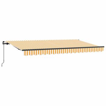 Einziehbare Markise Gelb und Orange und Weiß