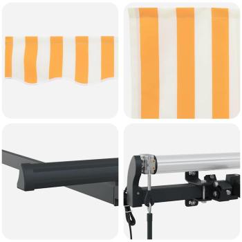 Einziehbare Markise Gelb und Orange und Weiß