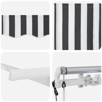 Einziehbare Markise Anthrazit und Weiß