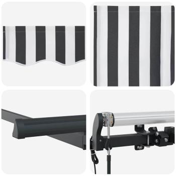 Einziehbare Markise Anthrazit und Weiß