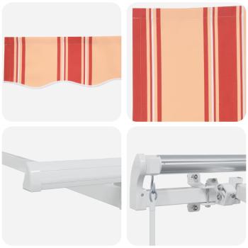 Einziehbare Markise Mehrfarbig und Gelb und Orange und Weiß