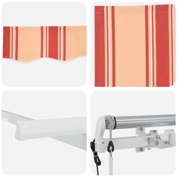 Einziehbare Markise Mehrfarbig und Gelb und Orange und Weiß