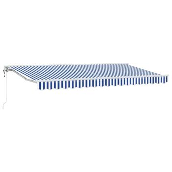 Einziehbare Markise Blau und Weiß 400x200 cm Aluminium