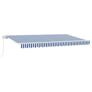 Einziehbare Markise Blau und Weiß 400x200 cm 400 x 200 cm 4x2 m