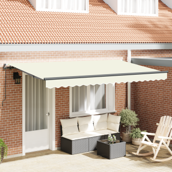 Einziehbare Markise Creme und Anthrazit 4 x 2 m