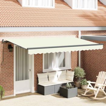 Einziehbare Markise Creme und Anthrazit 4 x 2 m