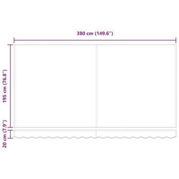 Einziehbare Markise Creme und Weiß 400x200 cm Groß 4 x 2 m