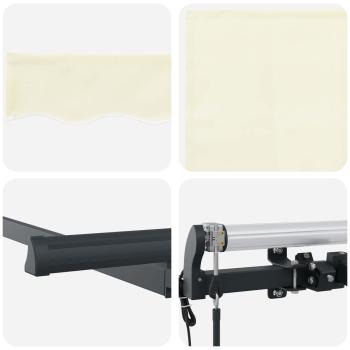 Einziehbare Markise Creme und Anthrazit 400x200 cm Groß 4 x 2 m
