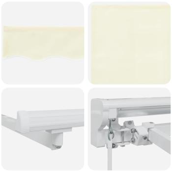 Einziehbare Markise Cremefarben Weiß Braun 400 x 200 cm
