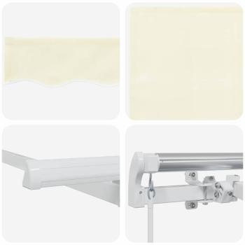 Einziehbare Markise Cremefarben Weiß Braun 400 x 200 cm