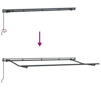 Einziehbare Markise Cremefarben Anthrazit Braun 400 x 200 cm