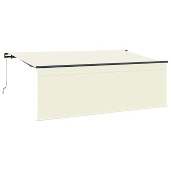 Einziehbare Markise Cremefarben Anthrazit Braun 400 x 200 cm