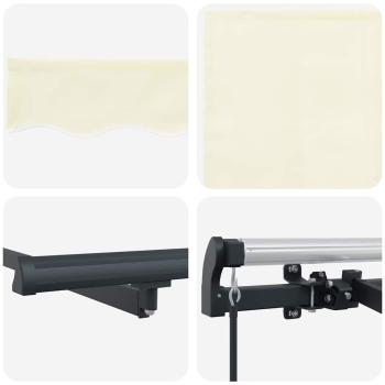 Einziehbare Markise Cremefarben Anthrazit Braun 400 x 200 cm