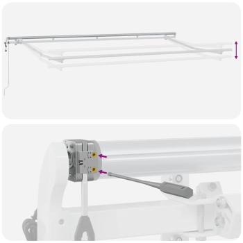 Einziehbare Markise Cremefarben Weiß Braun 400 x 200 cm