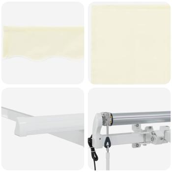 Einziehbare Markise Cremefarben Weiß Braun 400 x 200 cm