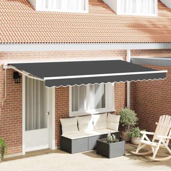 ARDEBO.de - Einziehbare Markise Anthrazit 400x200 cm Stoff und Polyester