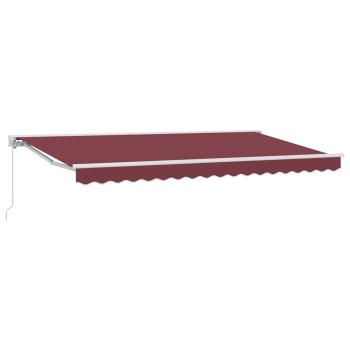 Einziehbare Markise Burgunderrot 400x200 cm Stoff und Polyester