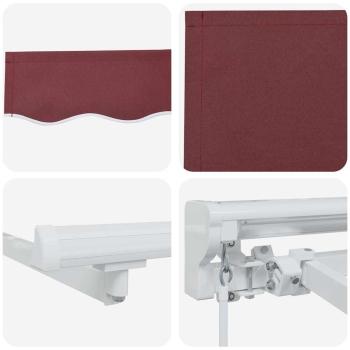 Einziehbare Markise Burgunderrot 400x200 cm Stoff und Polyester