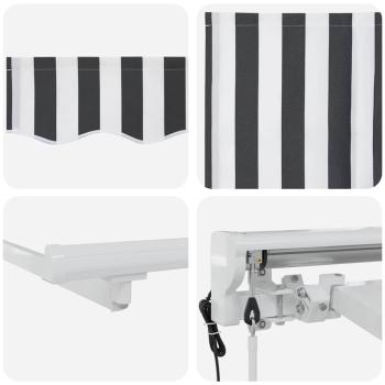 Einziehbare Markise Anthrazit und Weiß 400x200 cm