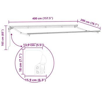 Einziehbare Markise Rot 400x200 cm