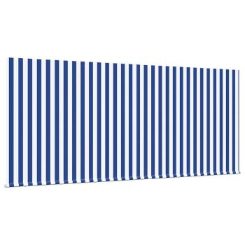 Einziehbare Markise Blaue und weiße Streifen Groß