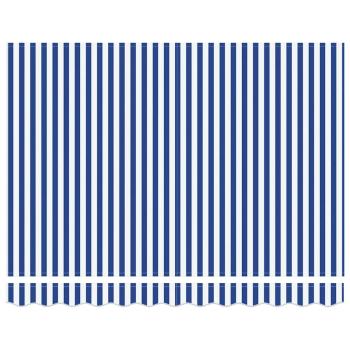 Einziehbare Markise Blaue und weiße Streifen Groß