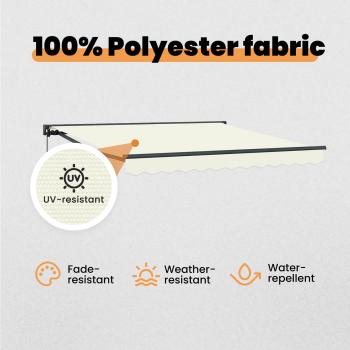 Einziehbare Markise Creme 300x250 cm Aluminium und Polyester